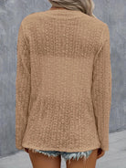 Eyelet Roll-Tab Sleeve Cardigan - 6i6