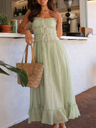 Devine frill ruffled hem midi cami dress with a flattering fit and elegant ruffled details, perfect for a casual or semi-formal look, available at 6i6.com