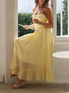 Devine frill ruffled hem midi cami dress with a flattering fit and elegant ruffled details, perfect for a casual or semi-formal look, available at 6i6.com