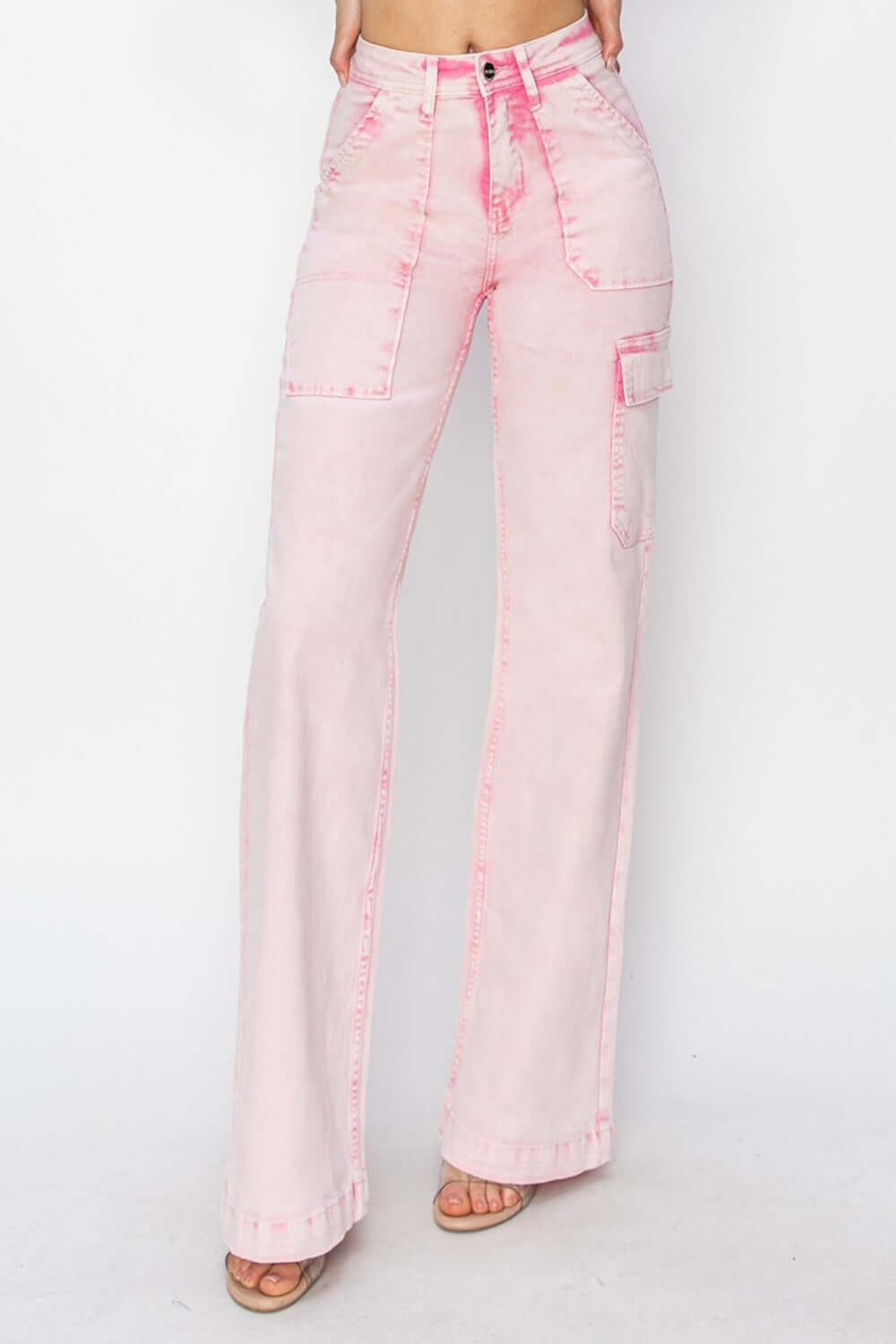 RISEN full-size high-rise cargo pocket jeans with a trendy, utility-inspired design and a comfortable fit, available at 6i6.com
