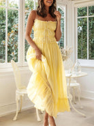 Devine frill ruffled hem midi cami dress with a flattering fit and elegant ruffled details, perfect for a casual or semi-formal look, available at 6i6.com