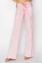 RISEN full-size high-rise cargo pocket jeans with a trendy, utility-inspired design and a comfortable fit, available at 6i6.com
