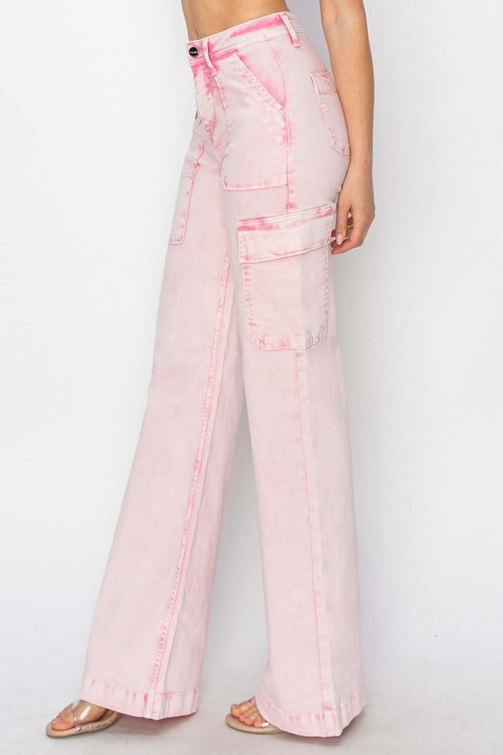 RISEN full-size high-rise cargo pocket jeans with a trendy, utility-inspired design and a comfortable fit, available at 6i6.com