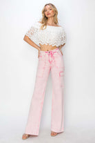 RISEN full-size high-rise cargo pocket jeans with a trendy, utility-inspired design and a comfortable fit, available at 6i6.com