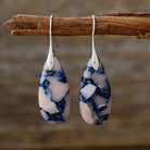 Teardrop-Shaped Natural Stone Dangle Earrings for women from 6i6.com, an elegant statement accessory for everyday or special occasions.