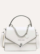 Chain PU Leather Handbag with detachable shoulder strap for women from 6i6.com, a versatile accessory for everyday or special occasions.