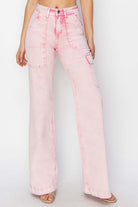 RISEN full-size high-rise cargo pocket jeans with a trendy, utility-inspired design and a comfortable fit, available at 6i6.com
