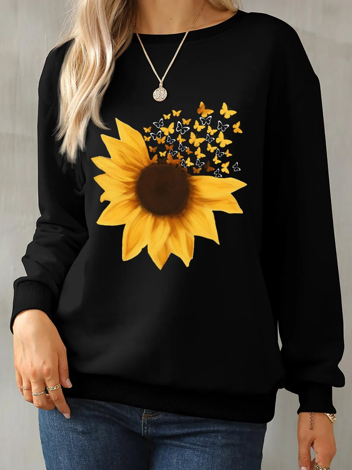 Sunflower Round Neck Dropped Shoulder Sweatshirt - 6i6