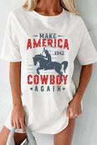 Cowboy Graphic Round Neck Half Sleeve T-Shirt - 6i6