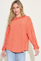 Basic Bae Full Size Ribbed Round Neck Long Sleeve T-Shirt - 6i6