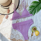 Spaghetti Strap Ribbed Bikini Set - 6i6