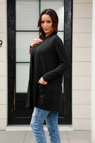 Basic Bae Full Size Open Front Long Sleeve Cardigan with Pockets - 6i6