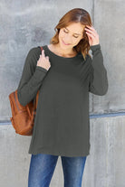 Basic Bae Full Size Round Neck Dropped Shoulder T-Shirt - 6i6