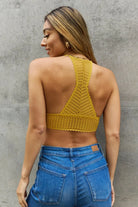 Leto Ribbed Lace Boho Racerback Bralette in Straw - 6i6