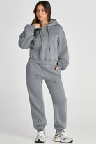 Dropped Shoulder Hooded Top and Pants Active Set - 6i6