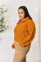 Culture Code Full Size Half Button Turtleneck Sweatshirt - 6i6