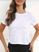 Ice Silk Mesh Round Neck Short Sleeve T-Shirt - 6i6