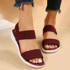 Rubber Open Toe Low Heel Sandals - 6i6