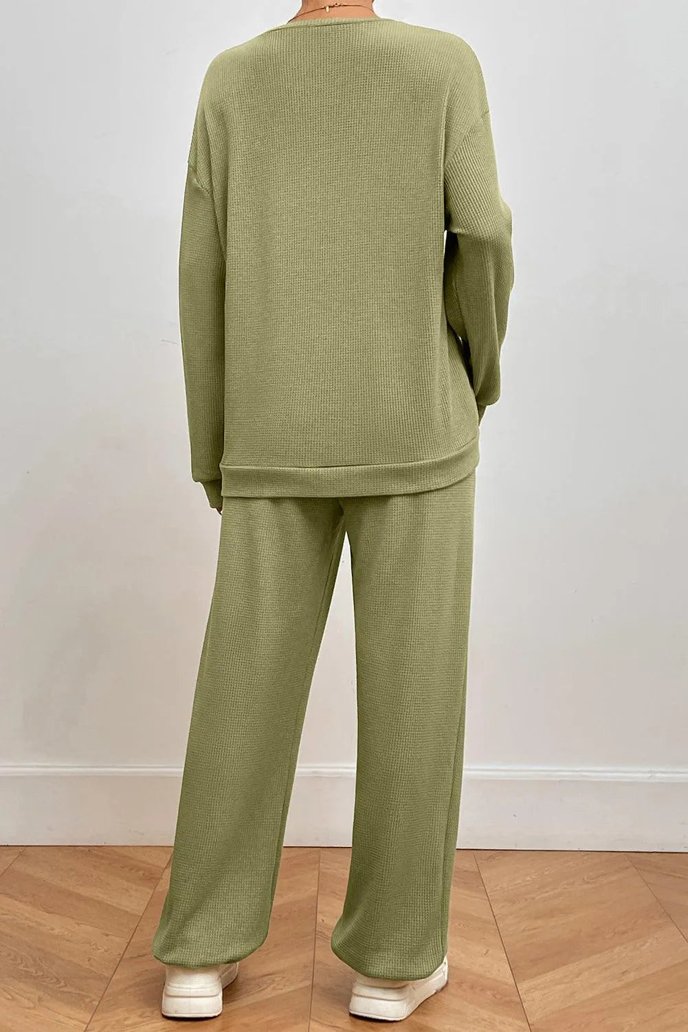 Pocketed Round Neck Top and Pants Lounge Set - 6i6