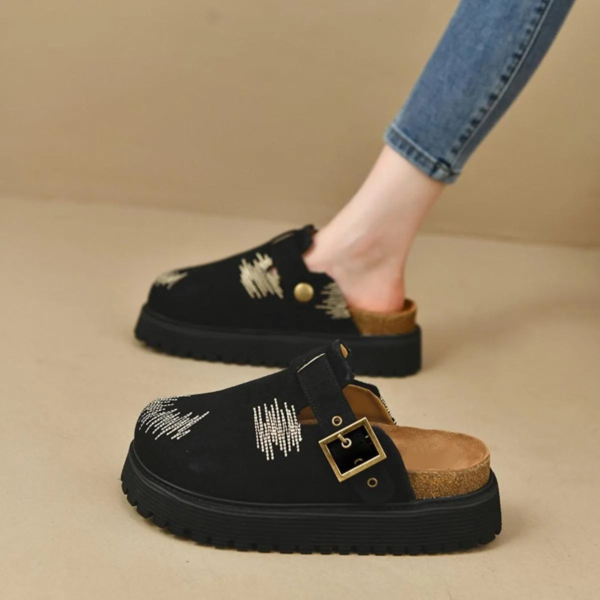 Round Toe Platform Loafers - 6i6