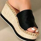 PU Leather Open Toe Sandals - 6i6