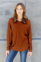 Double Take Full Size Round Neck Long Sleeve T-Shirt - 6i6