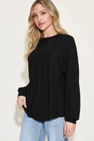 Basic Bae Full Size Ribbed Round Neck Long Sleeve T-Shirt - 6i6