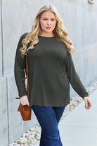 Basic Bae Full Size Round Neck Dropped Shoulder T-Shirt - 6i6