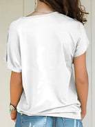 Asymmetrical Neck Short Sleeve T-Shirt - 6i6