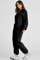 Quarter Zip Long Sleeve Top and Pants Set - 6i6