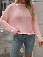 Dropped Shoulder Long Sleeve Sweater - 6i6