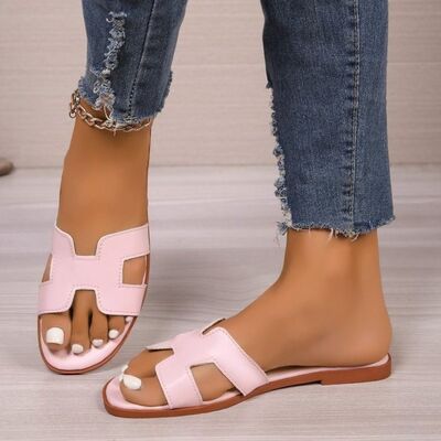 PU Leather Flat Sandals from 6i6.com, offering comfortable and stylish summer footwear for women.