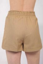 VERY J Drawstring Elastic Waist Linen Shorts - 6i6