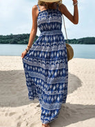 Printed Square Neck Sleeveless Maxi Dress - 6i6