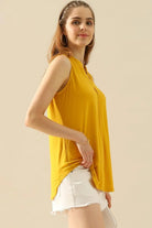 Ninexis Full Size Notched Sleeveless Top - 6i6