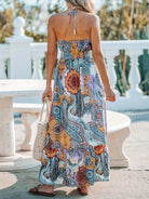 Printed Halter Neck Maxi Dress - 6i6