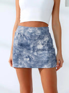 Quick-Dry Tie-Dye Wide Waistband Active Tennis Skirt - 6i6