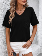 V-Neck Dropped Shoulder T-Shirt - 6i6