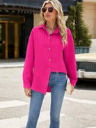 Collared Neck Long Sleeve Shirt - 6i6