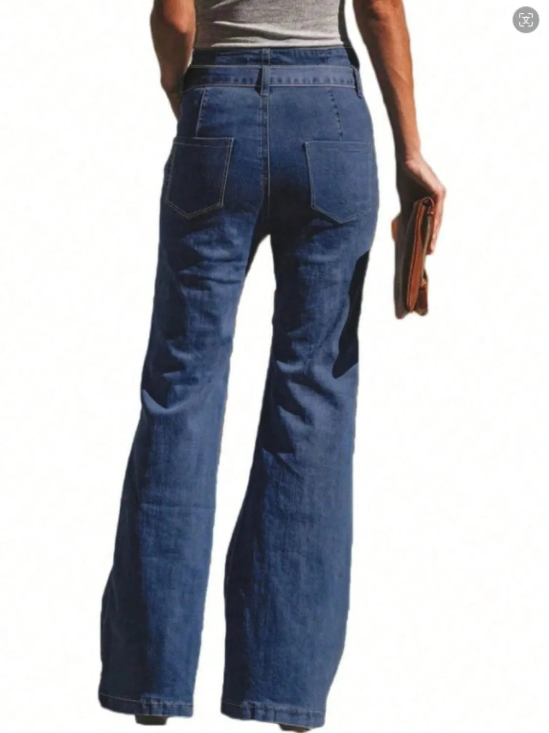 Tied Flare Jeans with Pockets - 6i6