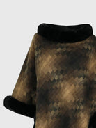 Faux Fur Trim Poncho - 6i6