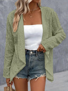 Eyelet Roll-Tab Sleeve Cardigan - 6i6