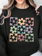 Flower Round Neck Long Sleeve Sweatshirt - 6i6