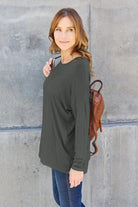 Basic Bae Full Size Round Neck Dropped Shoulder T-Shirt - 6i6