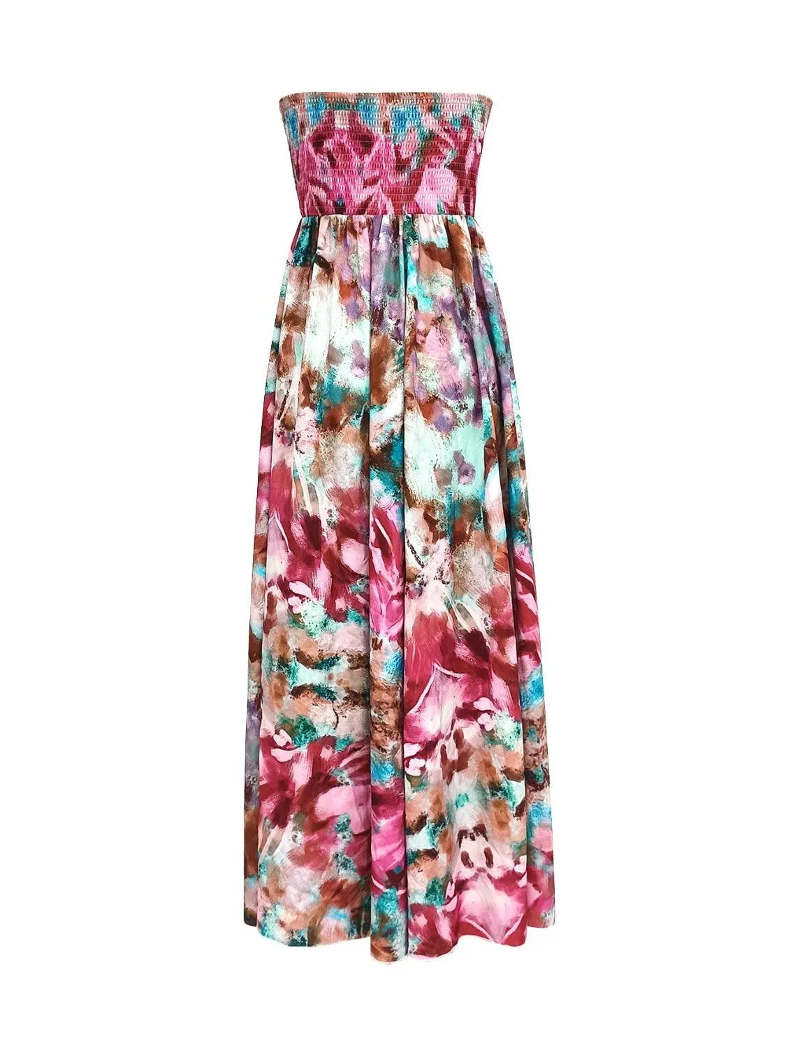 Smocked Printed Sleeveless Maxi Dress - 6i6