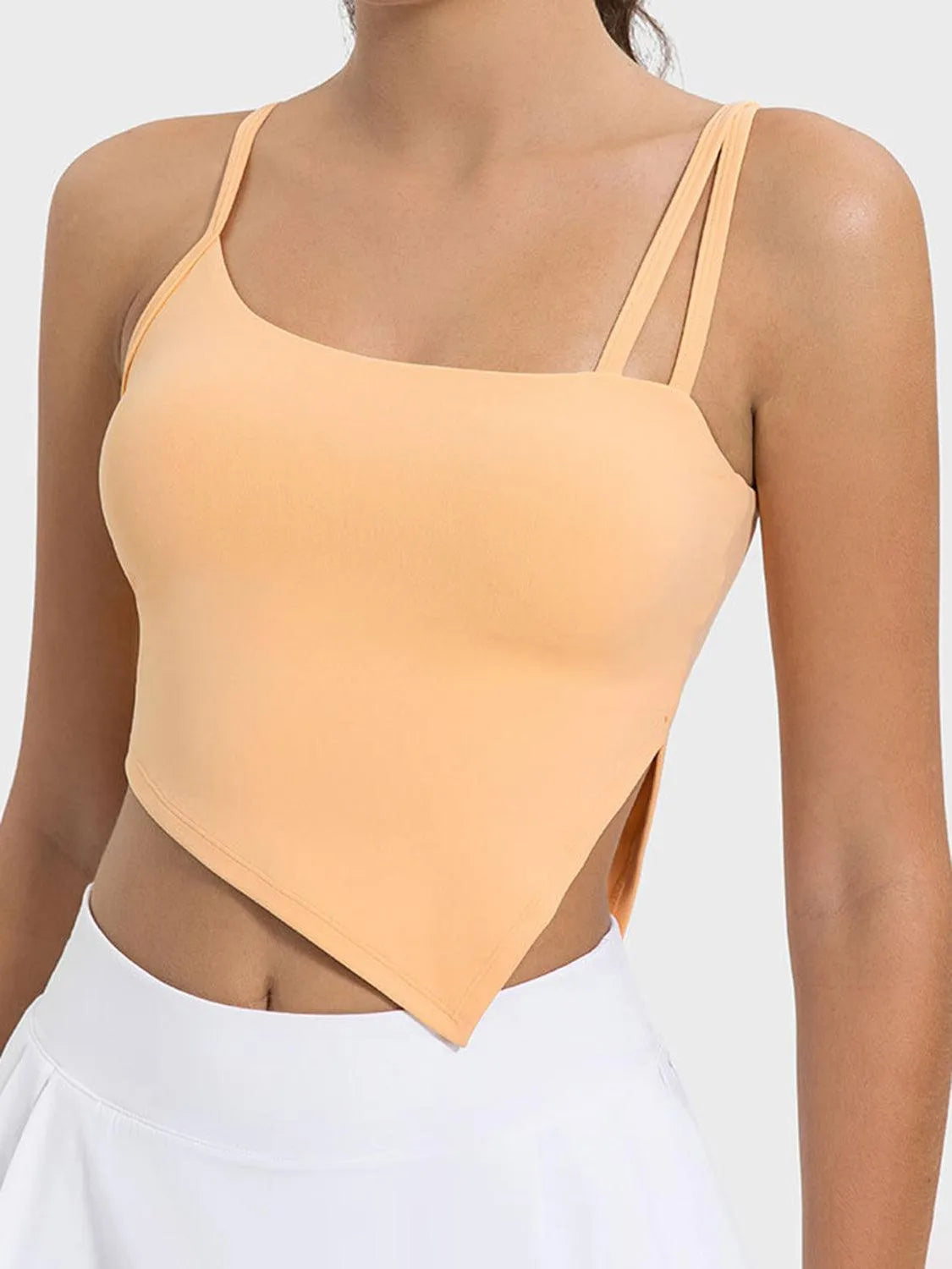 Slit Asymmetrical Neck Active Cami - 6i6