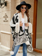 Faux Fur Trim Poncho - 6i6