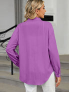 Collared Neck Long Sleeve Shirt - 6i6