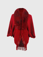 Open Front Fringe Hem Poncho - 6i6