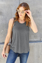 Basic Bae Full Size Round Neck Curved Hem Tank - 6i6